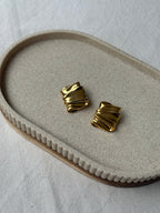 Vintage Earrings - Draped Gold-Tone