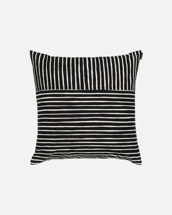 Housse De Coussin Piccolo - 50X50Cm - Noir & Coton
