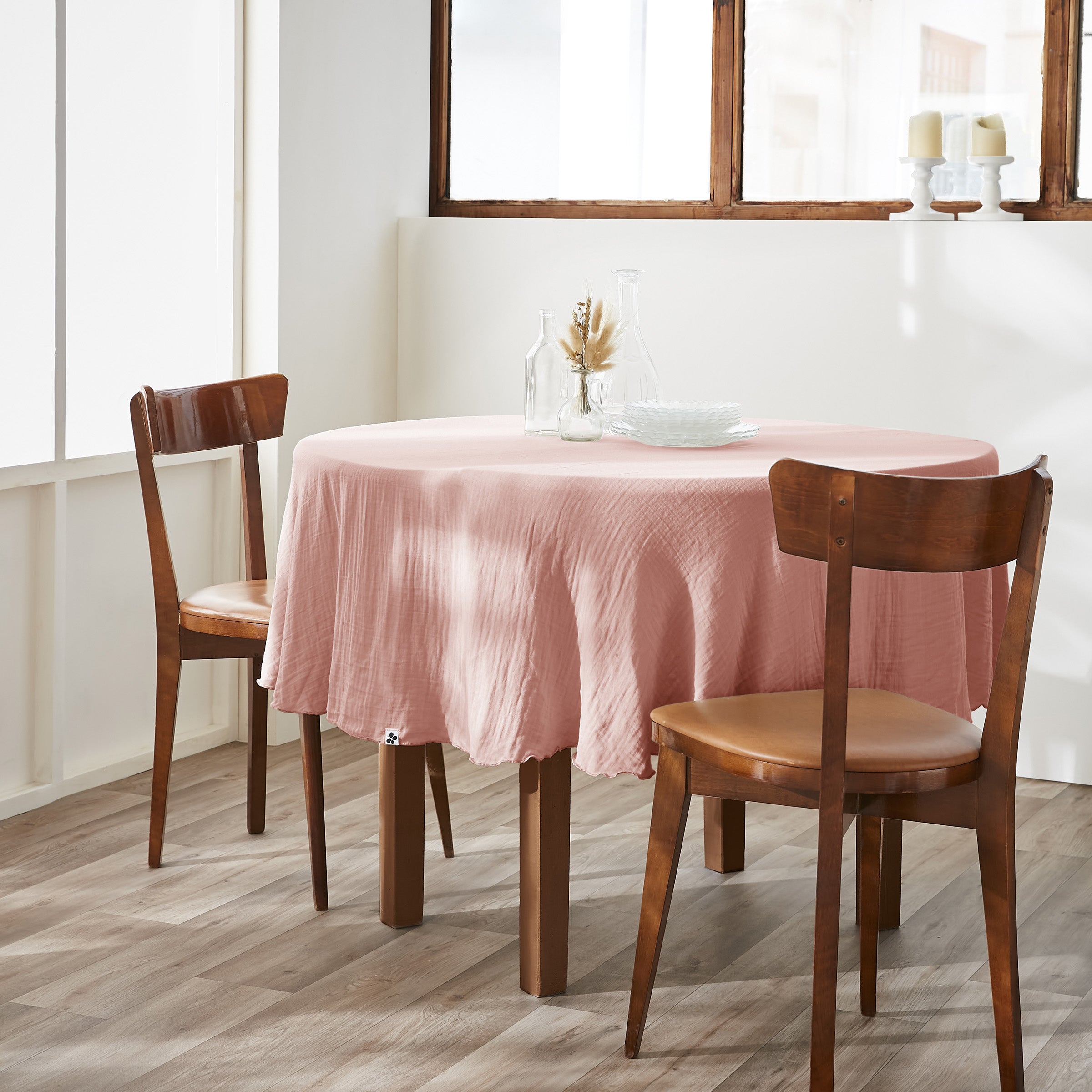 Gaïa - Nappe Ronde - Rose Pêche