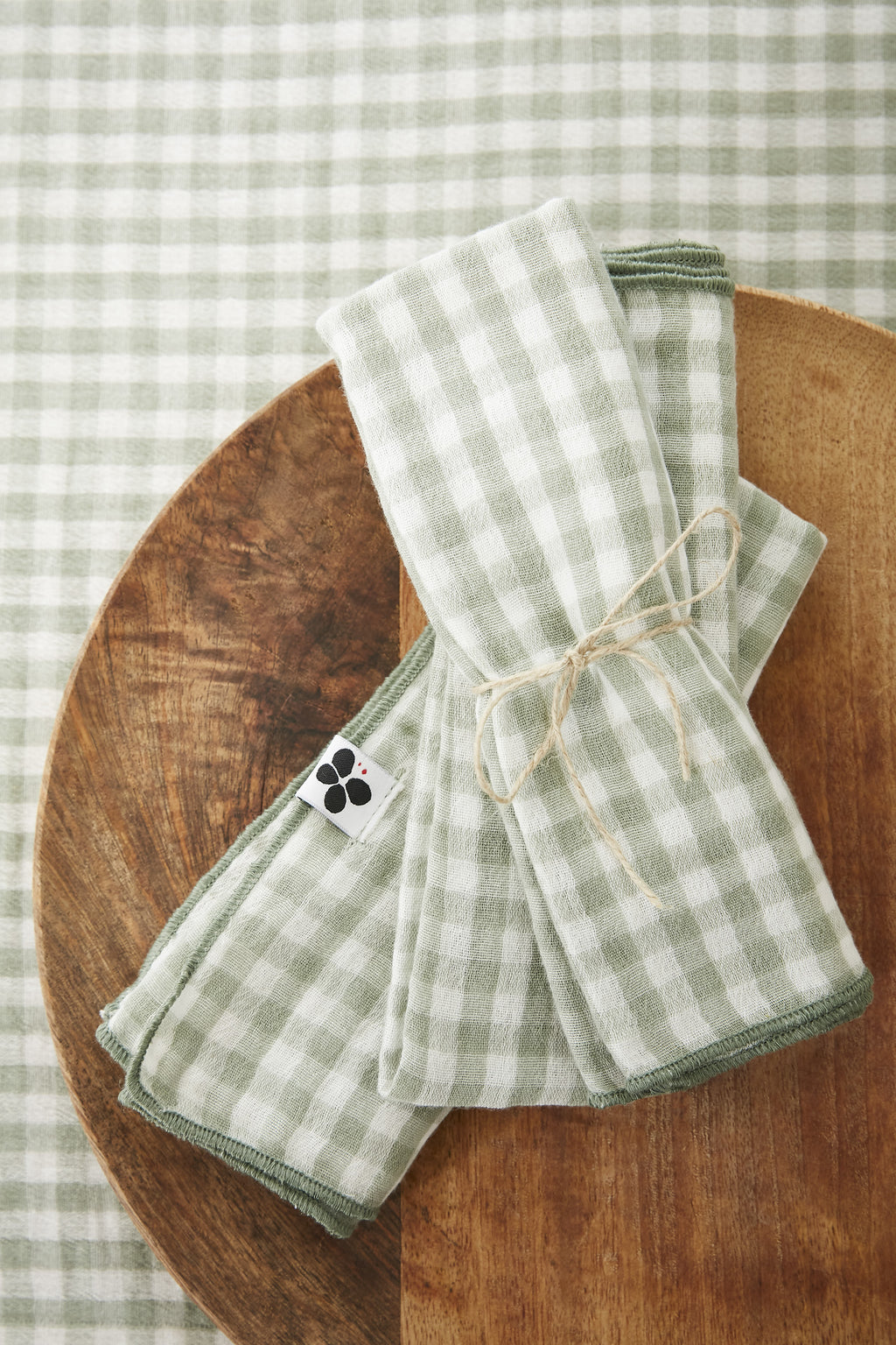 Vickie - Lot De 3 Serviettes - Gaze De Coton - Eucalyptus