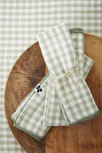 Vickie - Lot De 3 Serviettes - Gaze De Coton - Eucalyptus