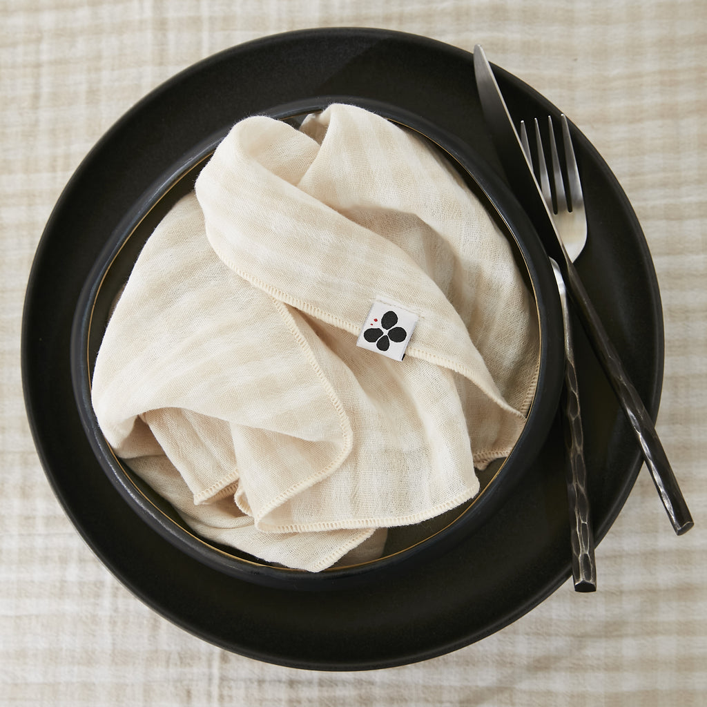 Vickie - Lot De 3 Serviettes - Gaze De Coton - Pampa