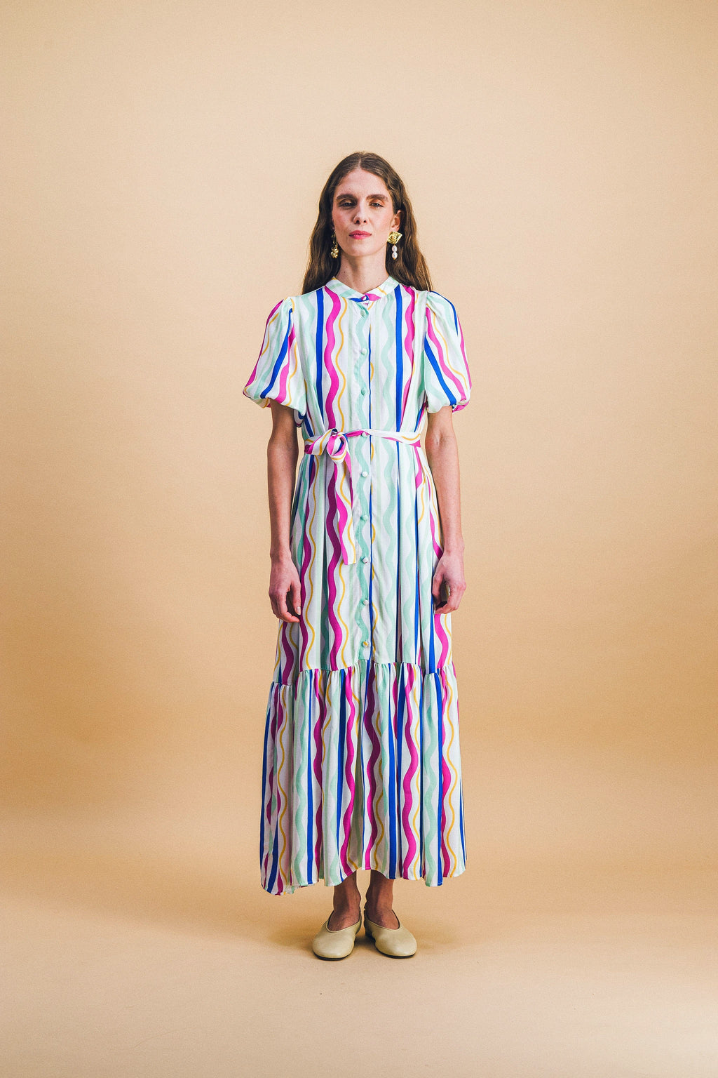 Vestido Clemence Líneas Arco Iris