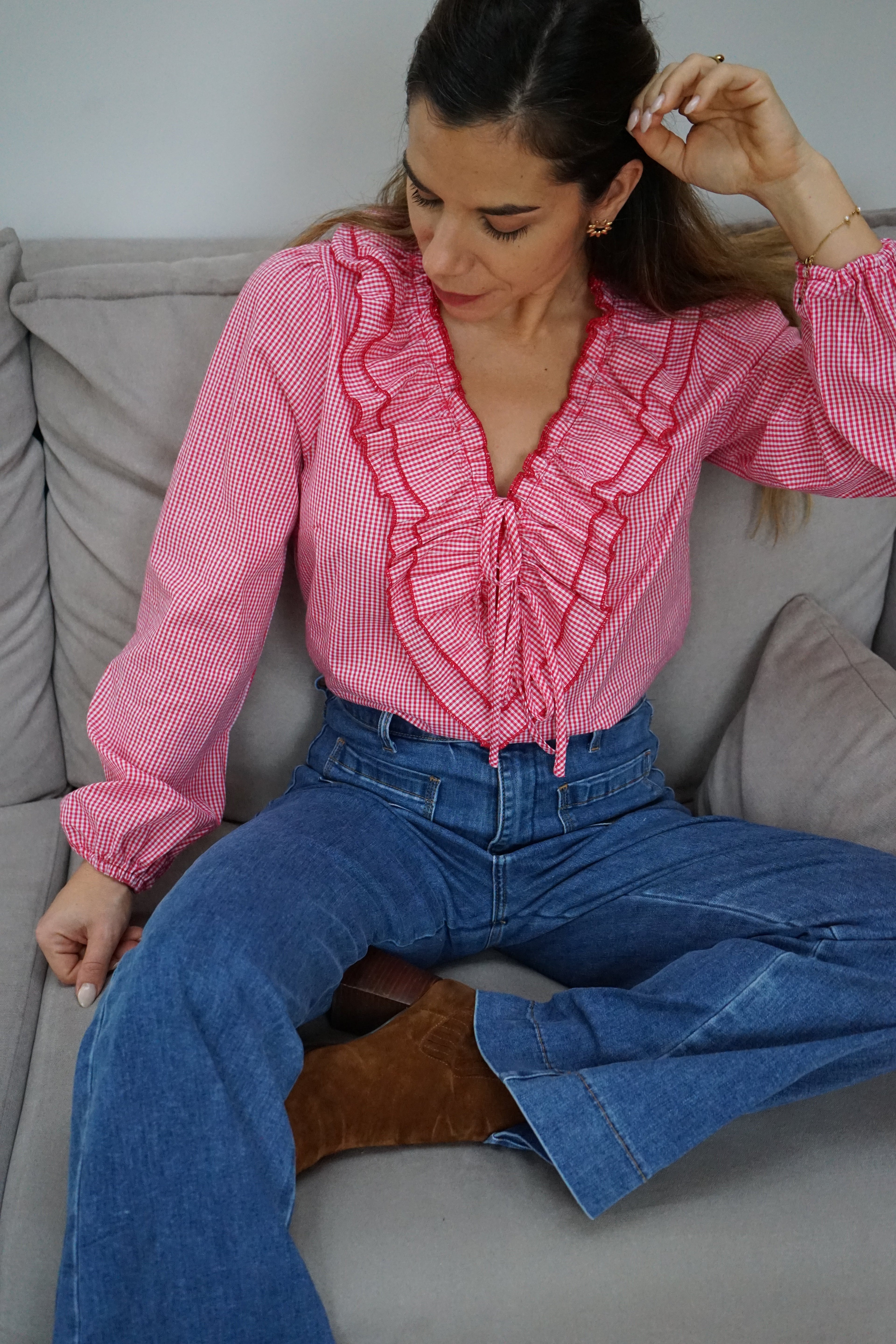 Blouse Vichy Rouge Stella