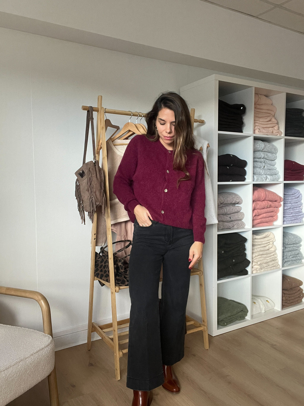 Léonie Wool Knit Burgundy