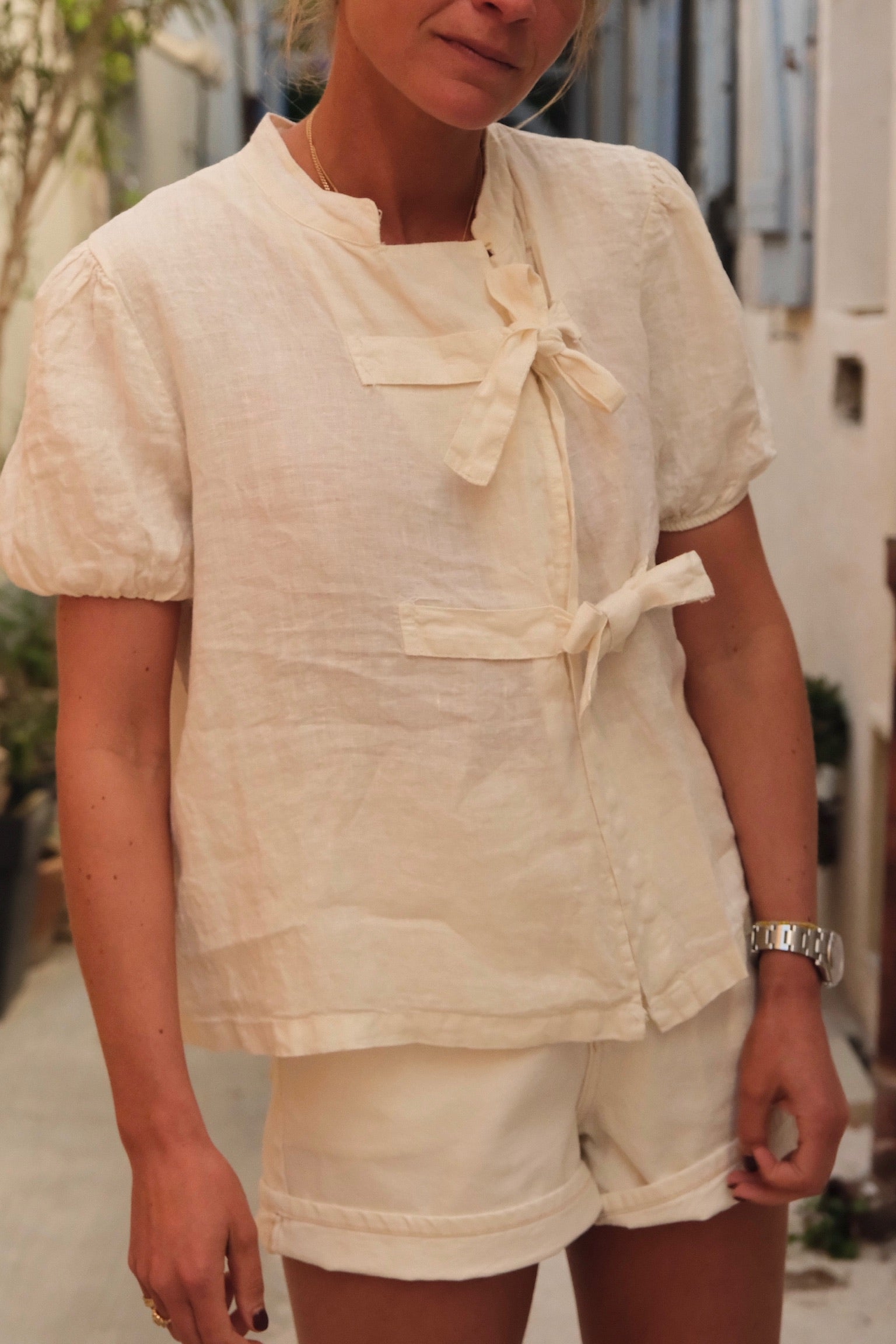 Célestine linen blouse écru