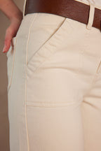 Pantalón Selyna Sobreteñido - Crema