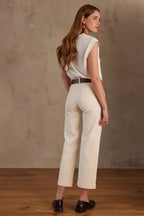 Pantalón Selyna Sobreteñido - Crema