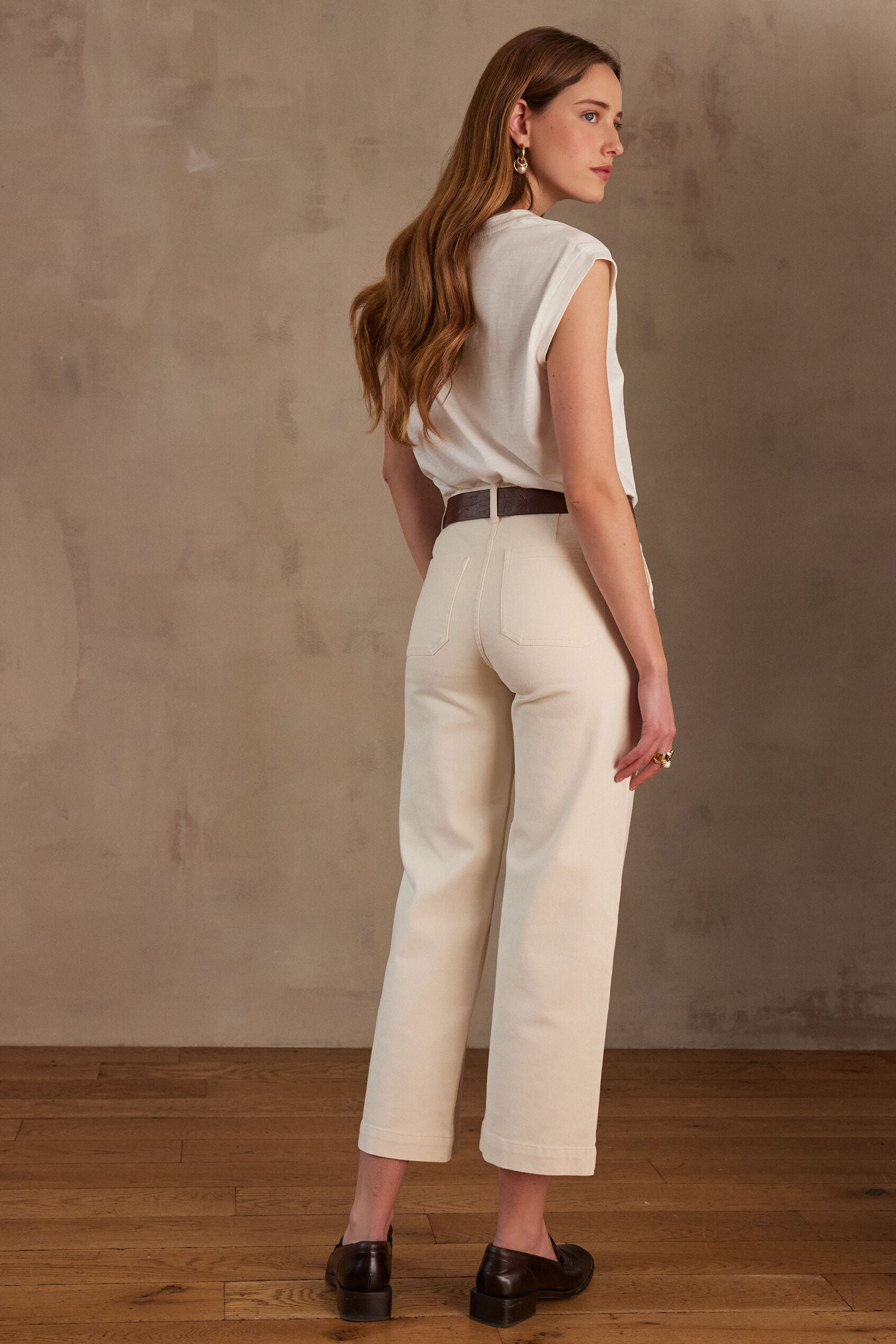 Pantalón Selyna Sobreteñido - Crema