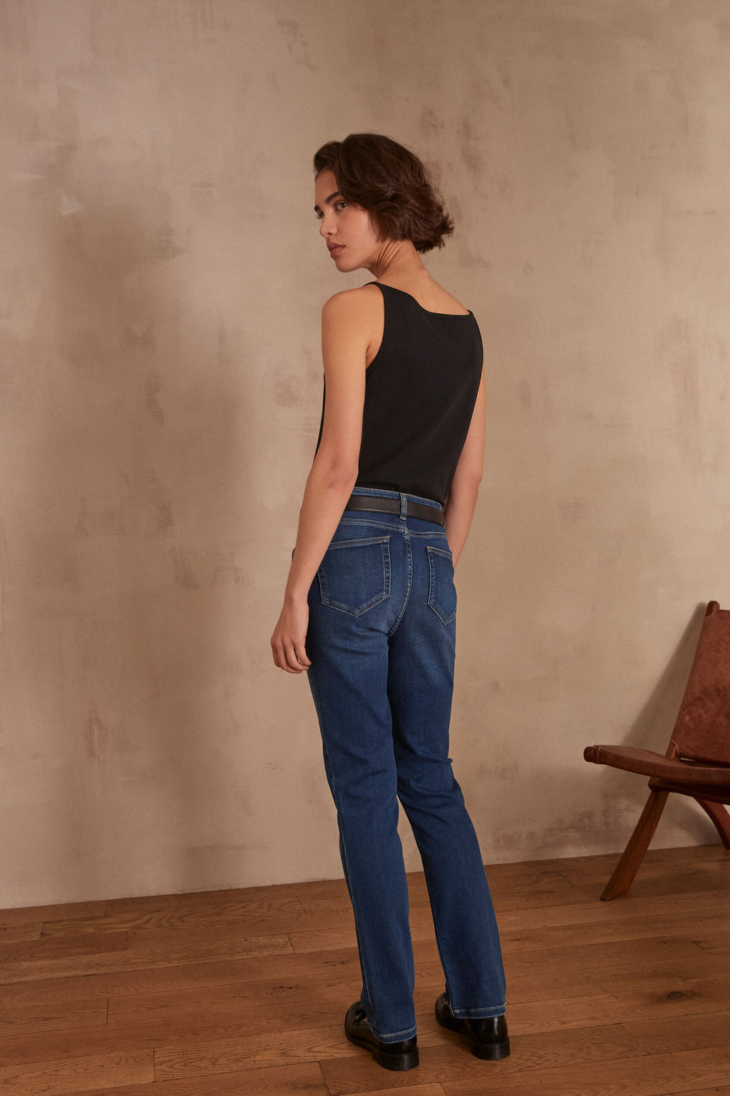 Sonia Straight Fit Trousers - Dark Indigo