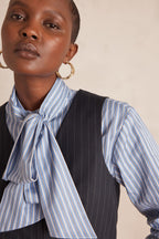 Abel Bis Striped Cardigan - Navy