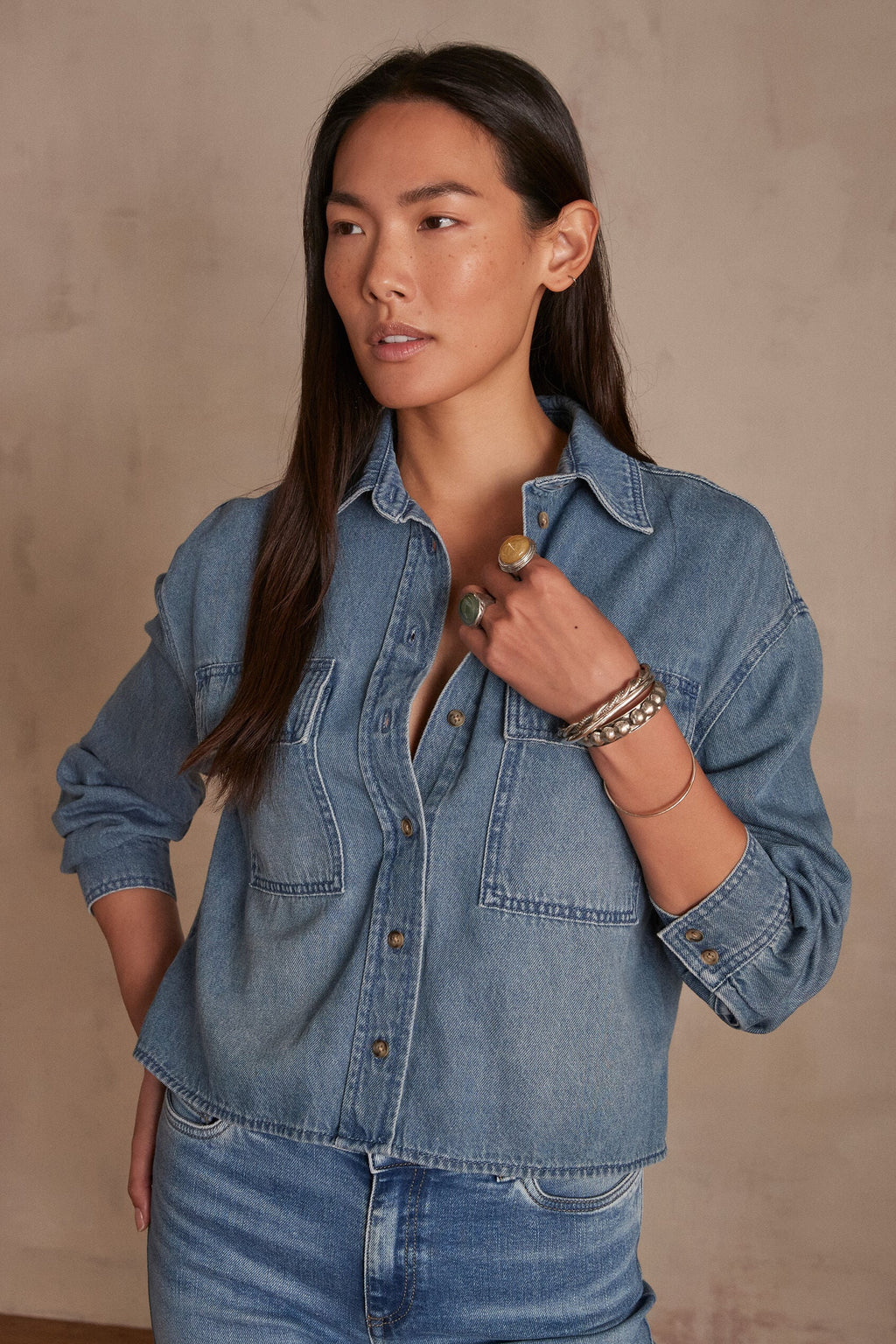 Blusa Clara Denim - Lavado Claro