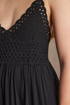 Flou Maëline Crochet - Negro