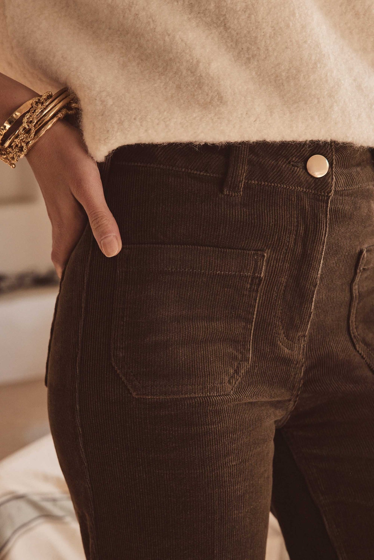 Pantalón Luna Velours - Caqui