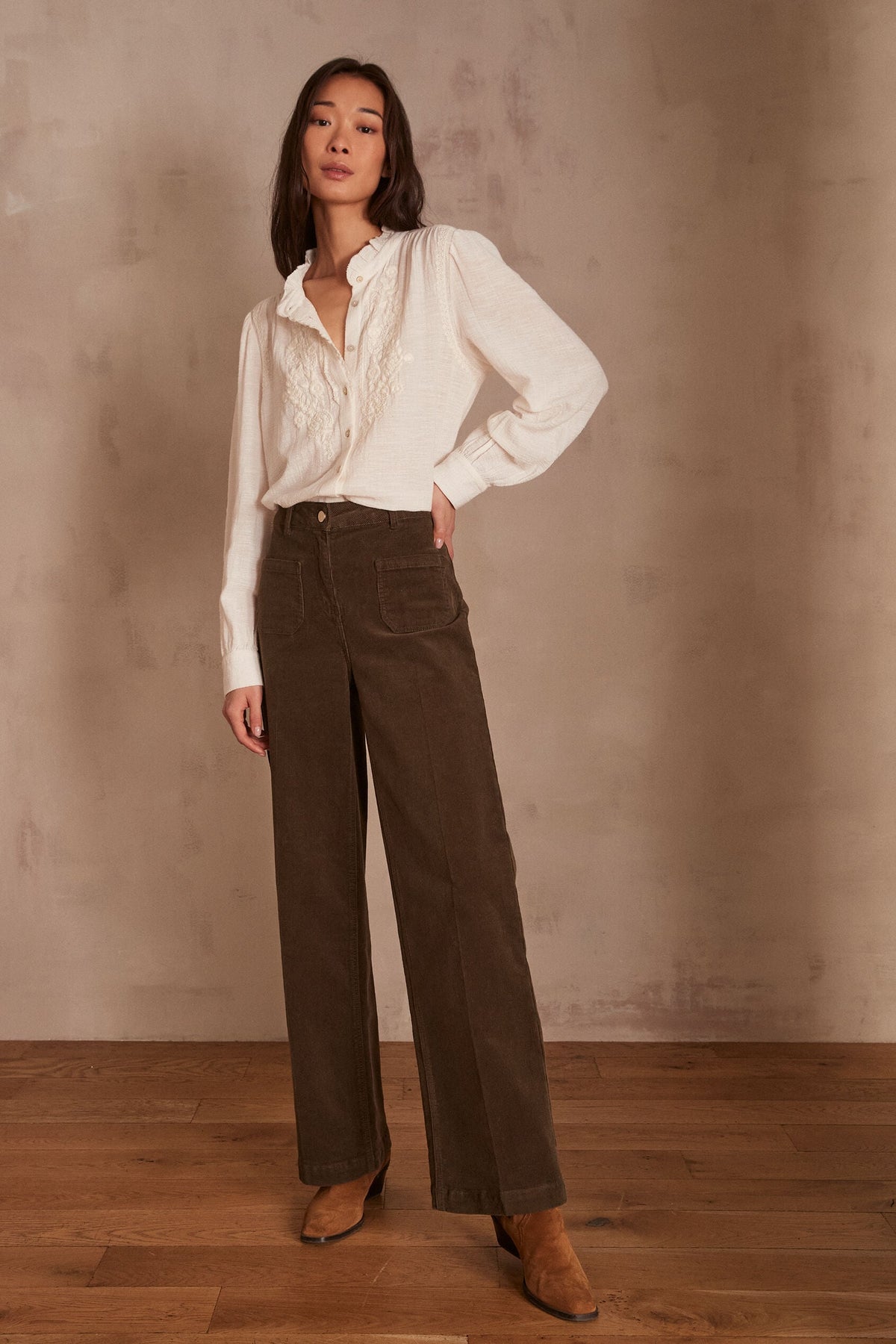 Pantalón Luna Velours - Caqui