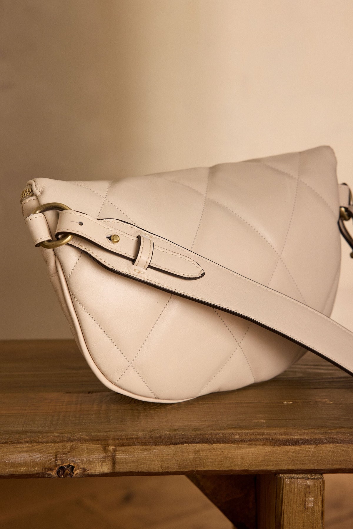 Bolso Bandolera Gaby Riñonera - Crema