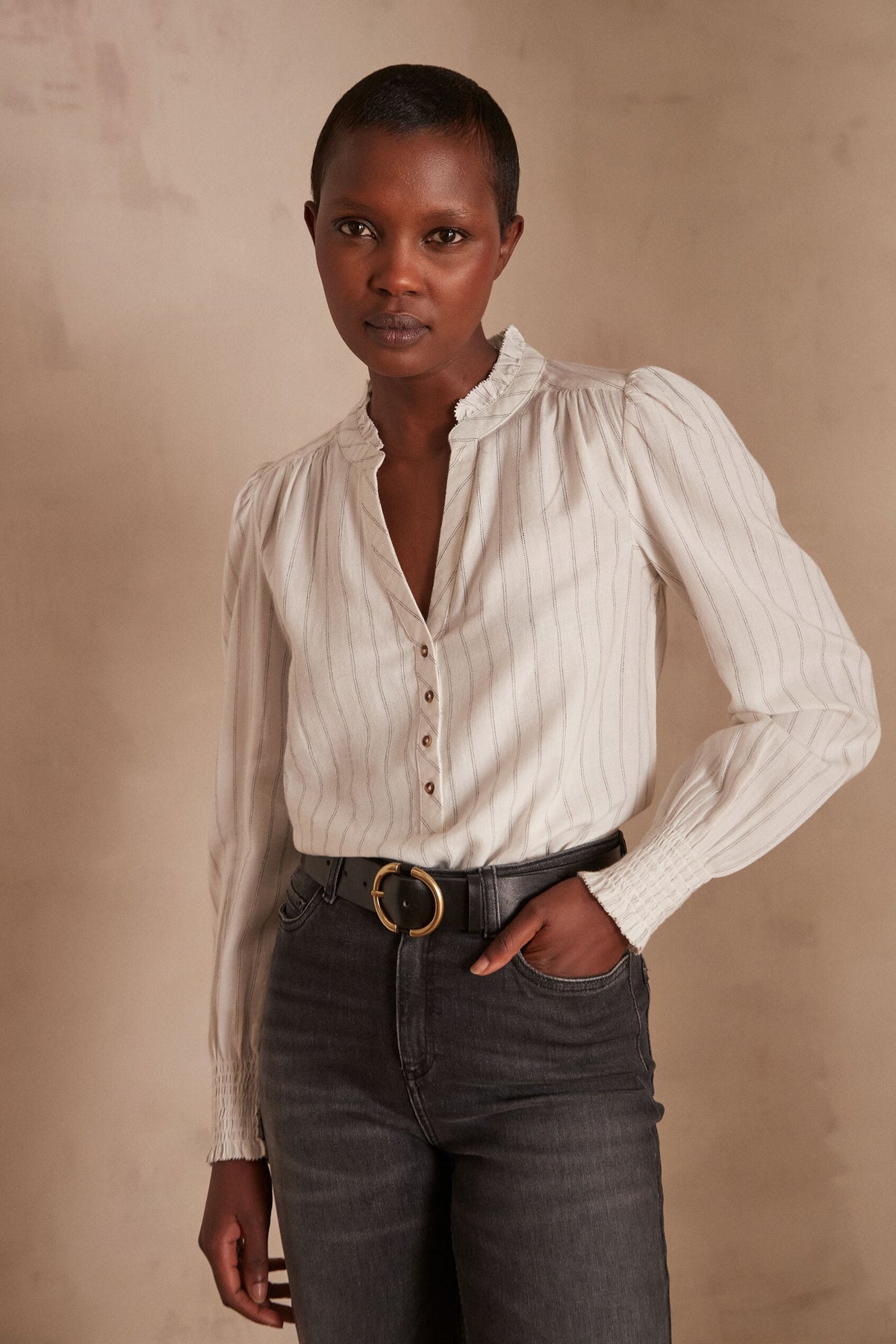 Blusa Briane Rayas - Crudo