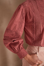 Blusa Calixte Bordado - Rosa Oscuro