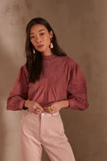 Blusa Calixte Bordado - Rosa Oscuro