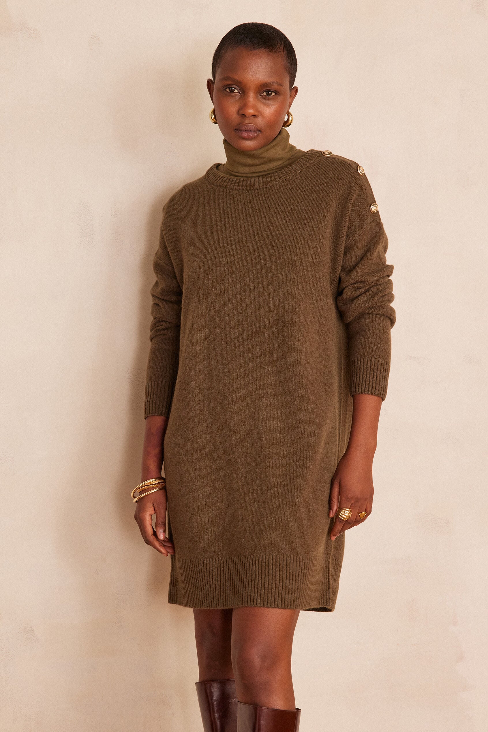 Lina Knit Dress - Khaki