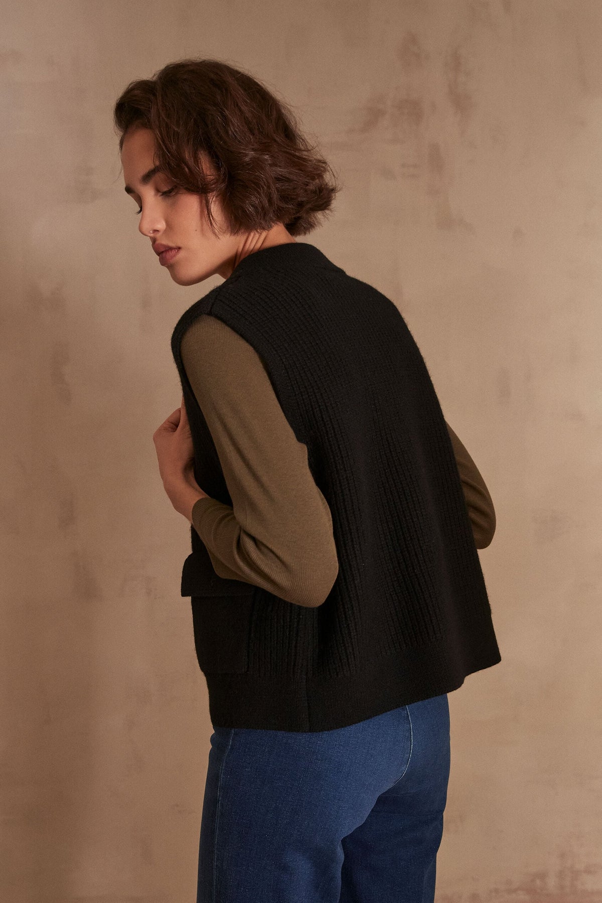 Simon Waistcoat/Cardigan - Black