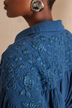 Camisa Persée Broderie - Azul
