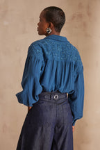 Camisa Persée Broderie - Azul