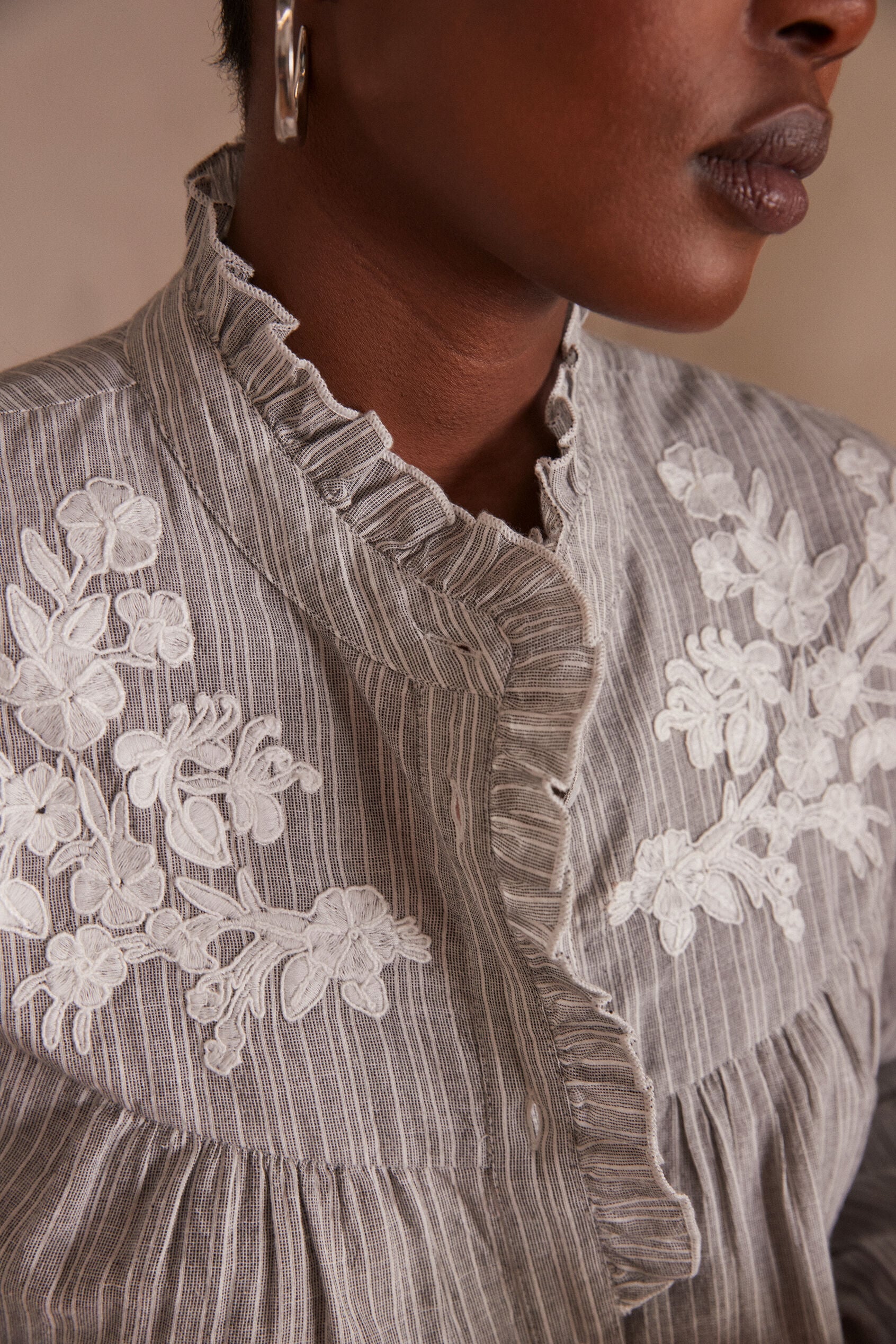 Blusa Pure Broderie - Jaspeado Claro