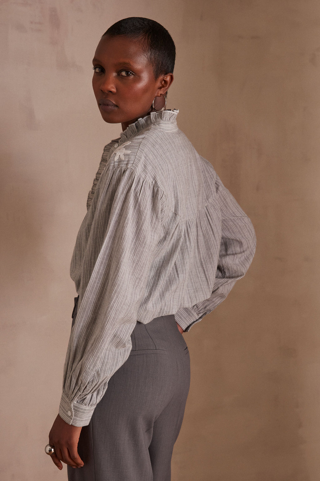 Blusa Pure Broderie - Jaspeado Claro