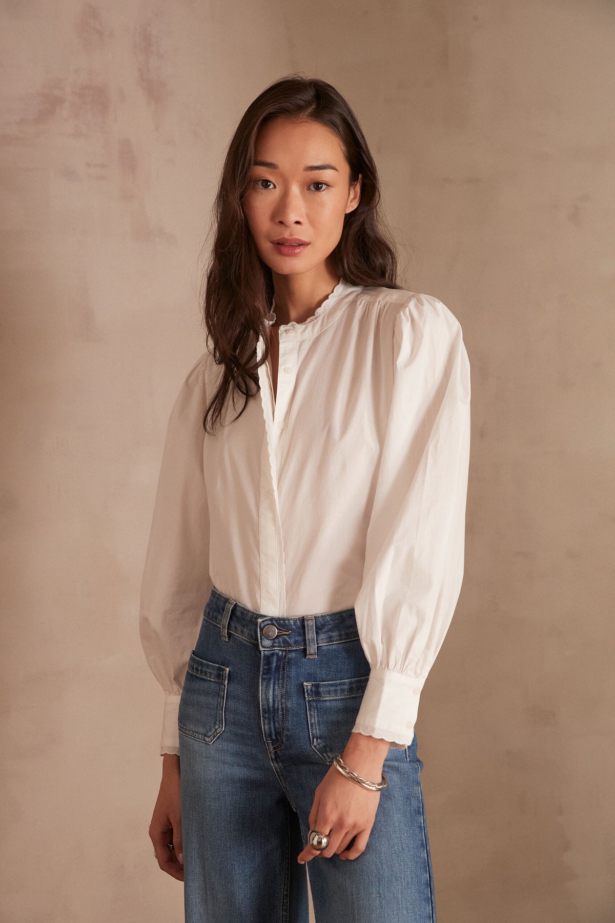 Blusa Peyton Broderie - Crudo