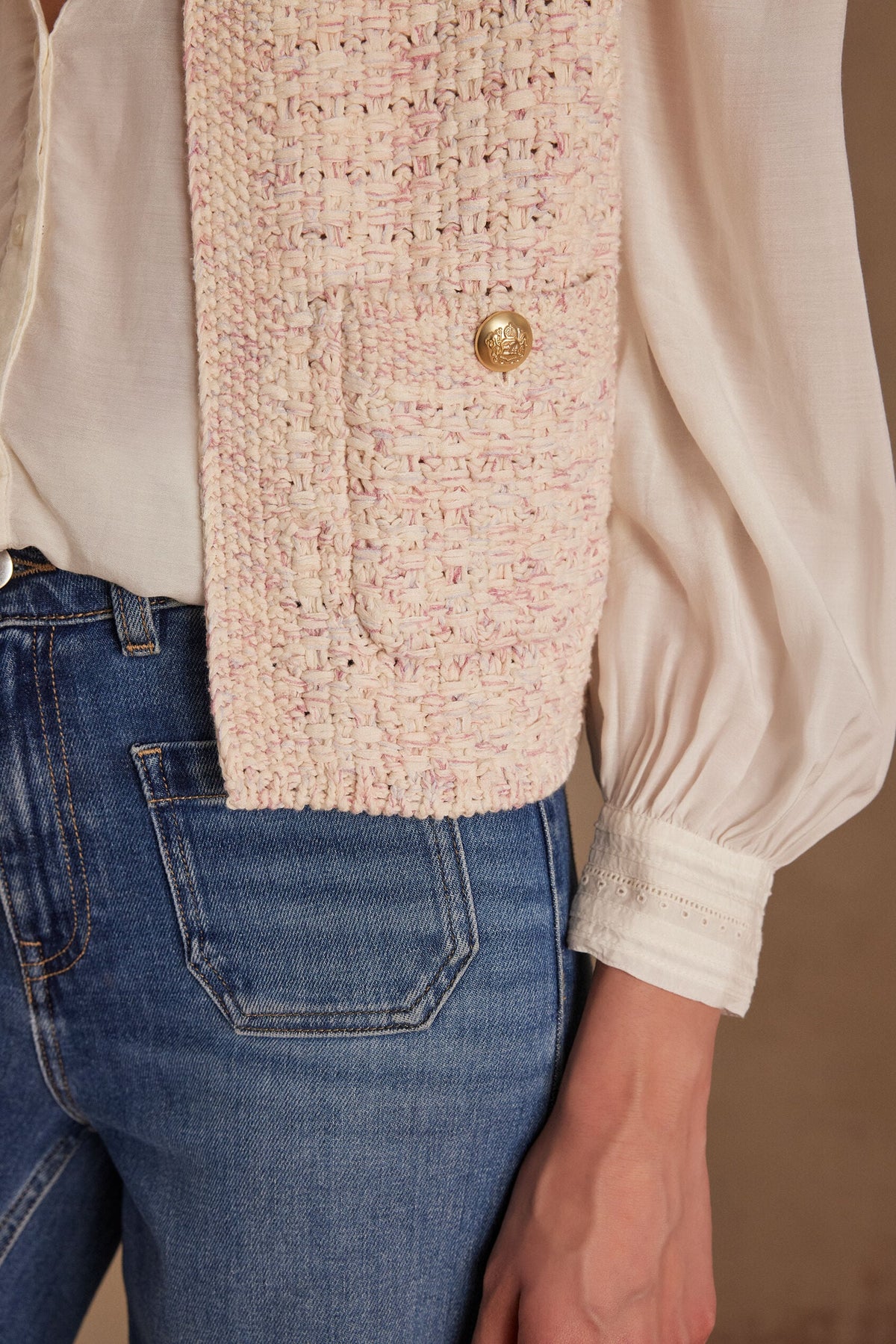 Steffie Bis Cardigan - Pale Pink