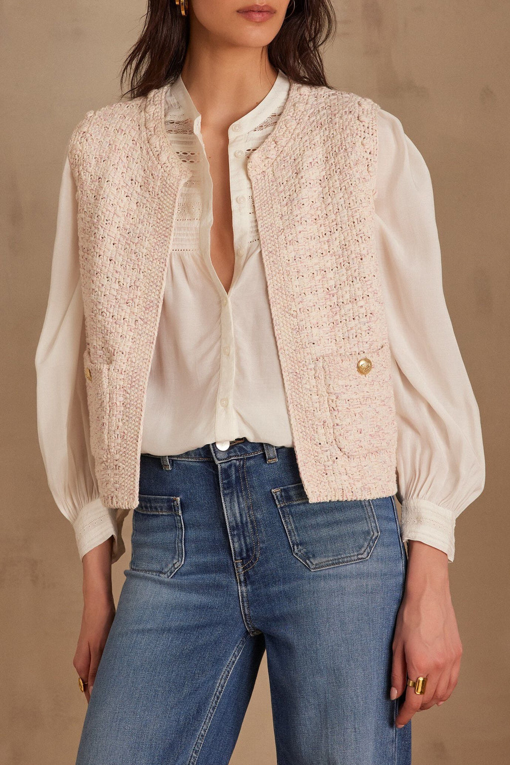 Steffie Bis Cardigan - Pale Pink