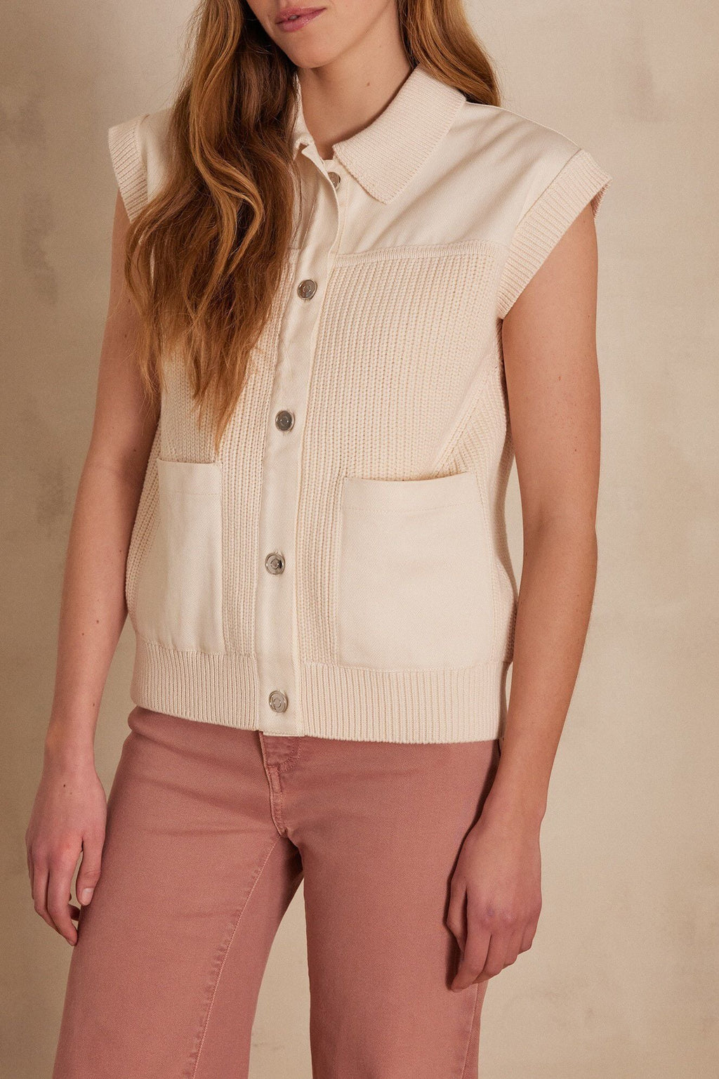 Chaqueta/Cárdigan Soan - Crema
