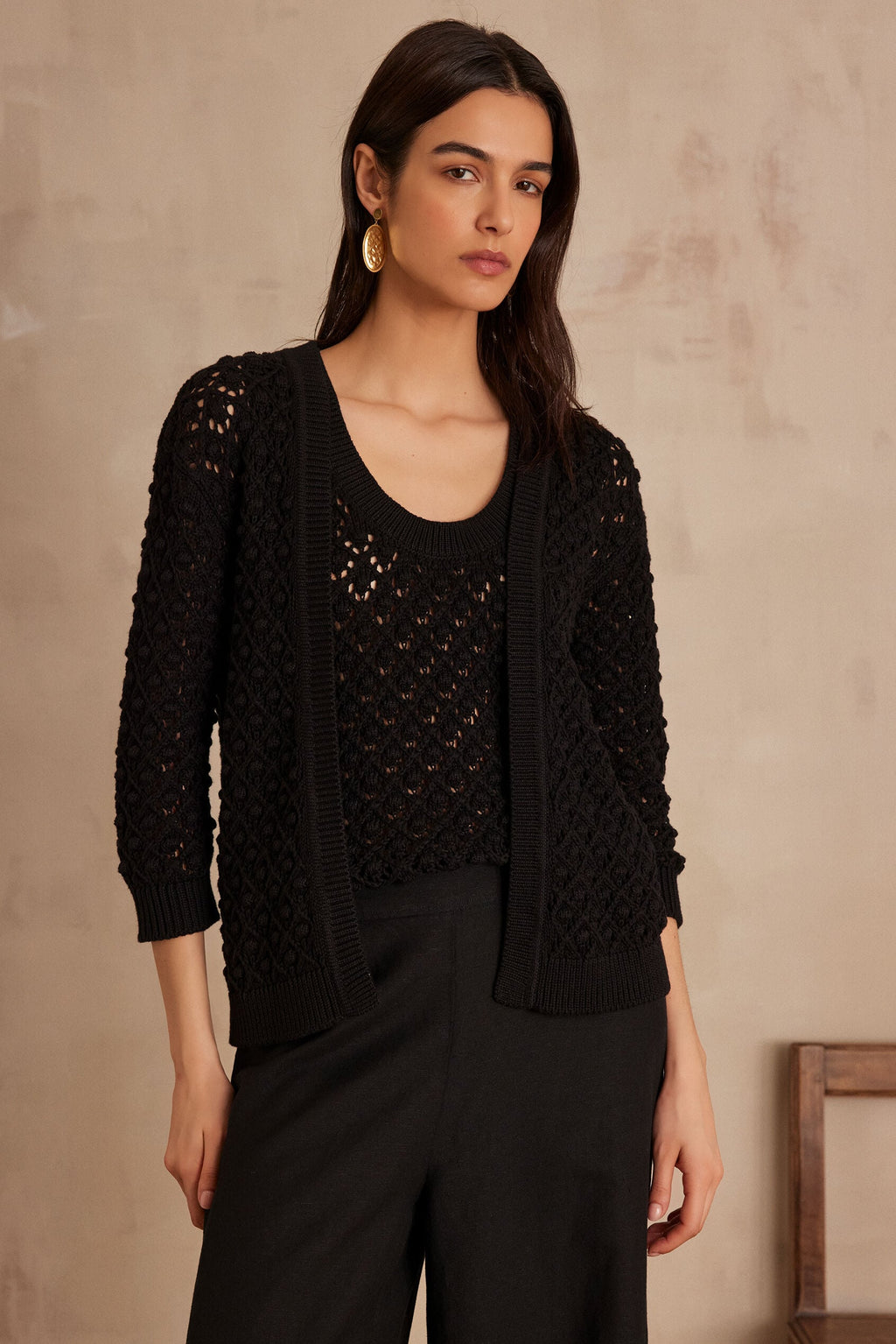 Chaqueta de punto/Cárdigan Sharon - Negro