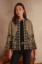 Embroidered Natalya Jacket - Leaf