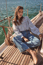 Pacifique Striped Blouse - Light Indigo