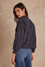 Clara Velvet Blouse - Blue
