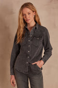 Bloum Grey Denim Blouse - Medium Mottled Grey
