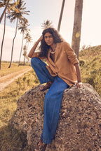 Pantalón Sandy Bis Wide Leg - Índigo Oscuro