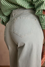 Sandy Striped Trousers - English Green