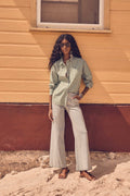 Sandy Striped Trousers - English Green