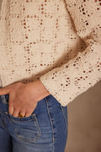 Chaqueta Neil Macramé - Crudo