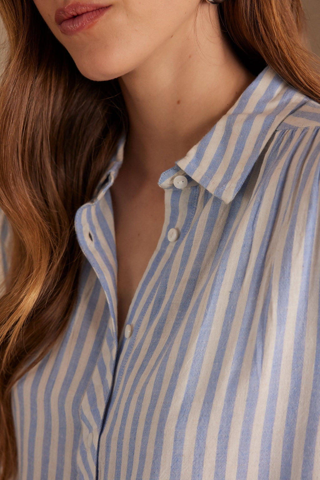 Blusa Poppy Rayas - Azul Cielo
