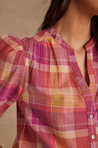 Blusa Prudence Cuadros - Fucsia Oscuro