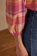 Blusa Prudence Cuadros - Fucsia Oscuro