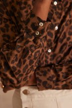 Camisa Colette Estampado Efecto Piel - Marrón Oscuro