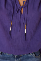 Blouse Papillon Uni - Violet