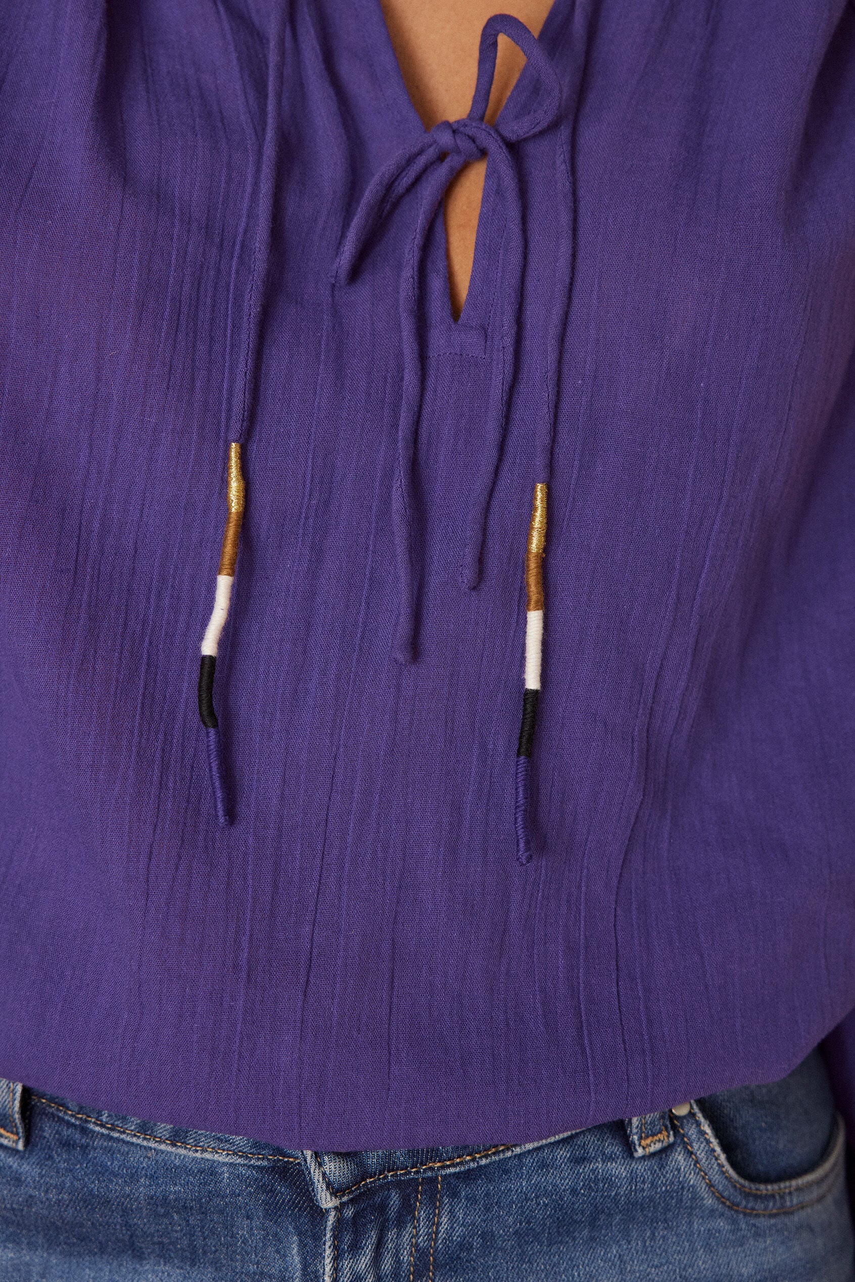 Blouse Papillon Uni - Violet