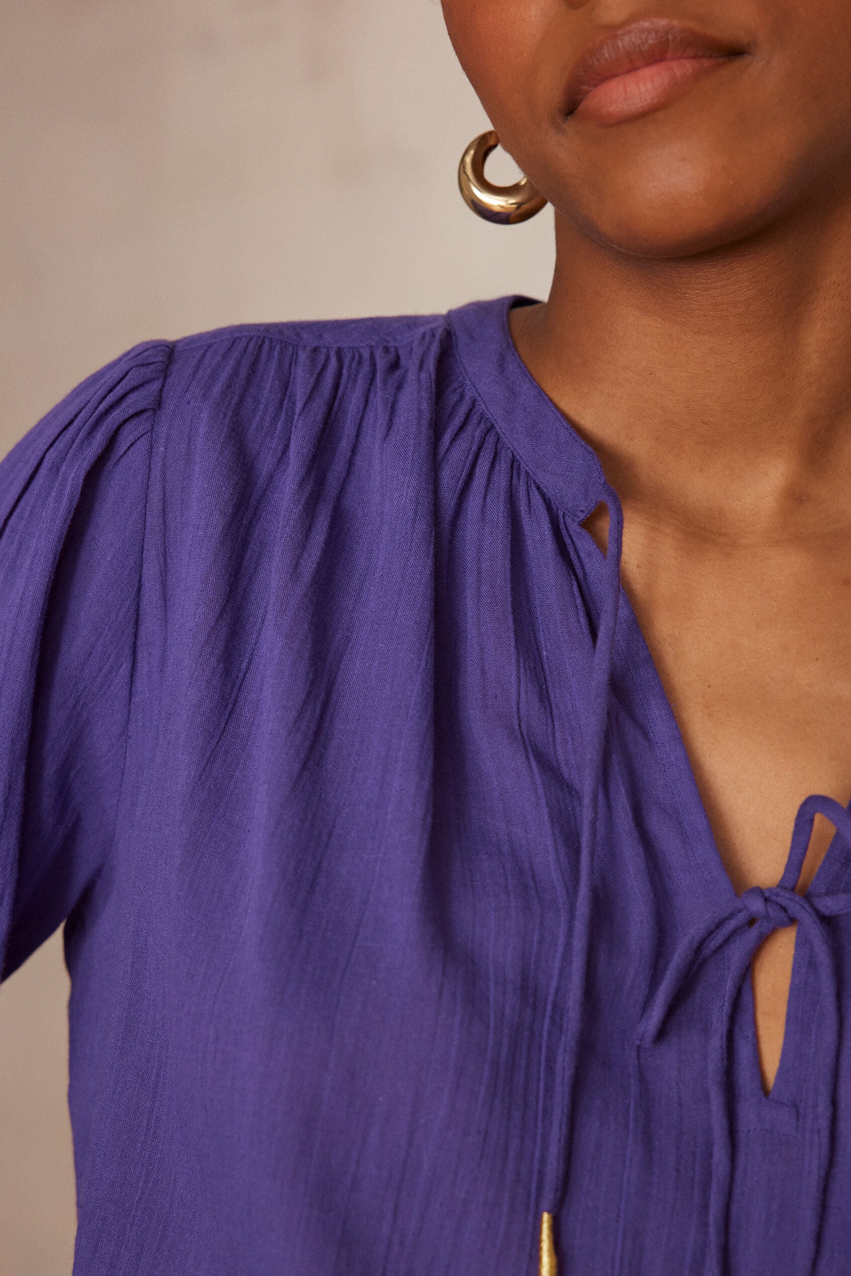 Blouse Papillon Uni - Violet