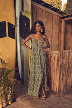 Lizzie Embroidered Flowy Dress - English Green
